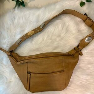 Free People Wilder Brown Leather Waist Bum Sling Bag
